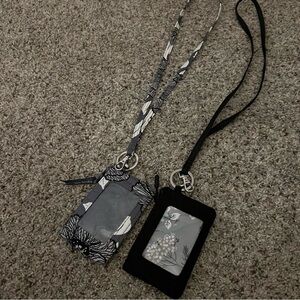 Vera Bradley Black and Gray Lanyard Set